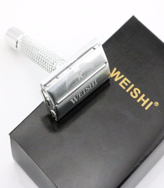 Weishi Double Edge Butterfly Safety Razor 2003m серебристое бритье бритва Низкий легкий вес 10 PCSLOT new1610996