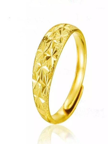 Casal toca o Golden Copper Gilded Fashion Abertura simples em todo o Sky Star Light Ring Men and Women Couples Jewelry7160806