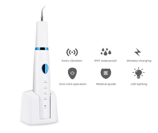 Strumenti di toelettatura di carichi di ricarica wireless per ridimensionamento dei denti macchie di calcolo ad ultrasuoni Tartar Remover 3 Modalità di lavoro con Light8737538