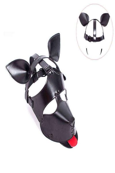 Nxy Sex Toy Toy Puppy Play Dog Cosplay Mask Bdsm Bondage Hood Capuz Fetish Pet Acessórios para casais para casais 04146103562