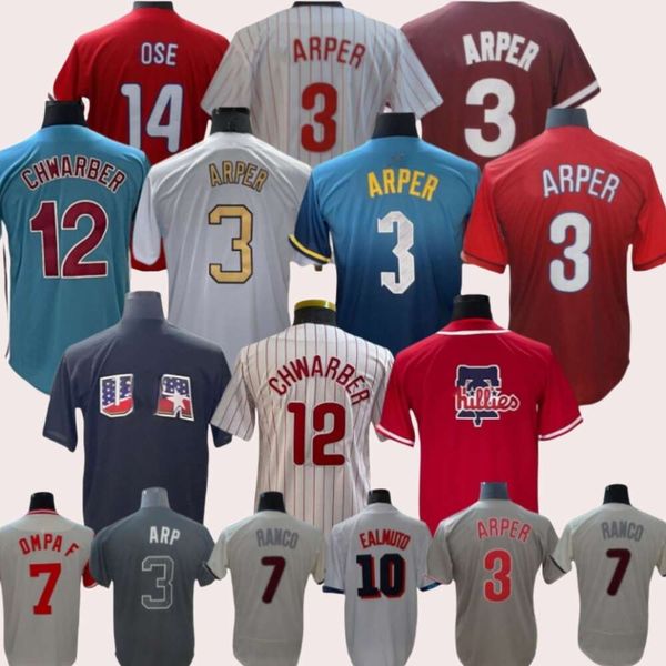 2024 Maglie da baseball personalizzate uomini donne giovani Bryce Harpe Trea Turner Rhys Hoskins JT Realmuto Schwarber Kyle Schwarber