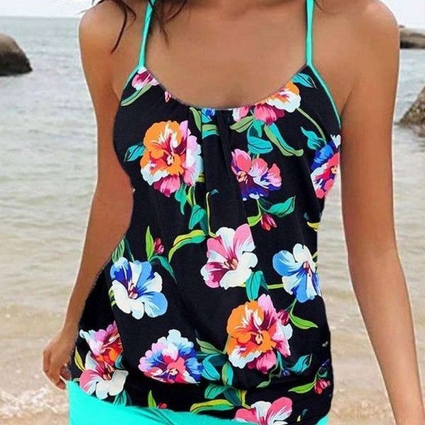 Frauen Badebekleidung Shenghaixuan 2024 neue flache Eckhose mit Camisole Tanpini Bikini