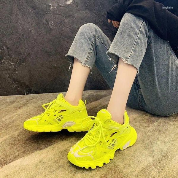 Fitness Shoes Dad Fashion feminino 2024 Primavera e verão Super Fire All-Match Platform Sports