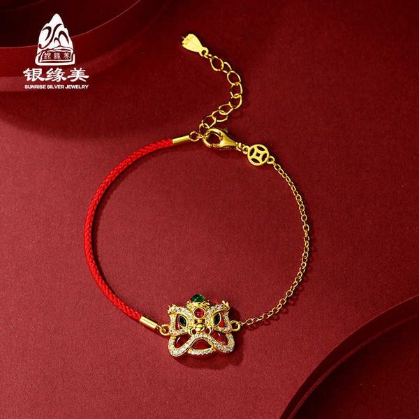 Bracciale designer Nuove esplosioni Ladies Silver China-Chic New Style Red Agate Lion Bracciale Rising Womens National Kylin Small Group Personality