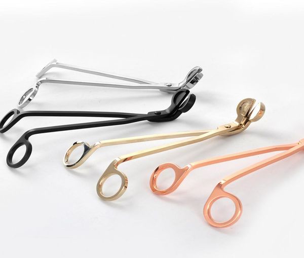 DHL Aço inoxidável Scissor Candle Wick Trimmer Rose Gold Gold Scissors Cutter Oil Lamp Trim Cutter90888519