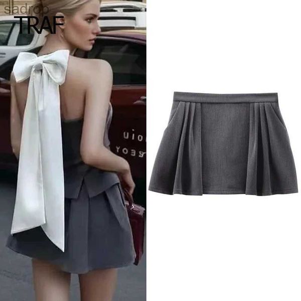 Röcke traf mini falten cullotte womens Shorts Frühling/Sommer graue Hochtülen Shorts Koreanische Style Culotte Casual Goods Shorts Womens Shorts XW