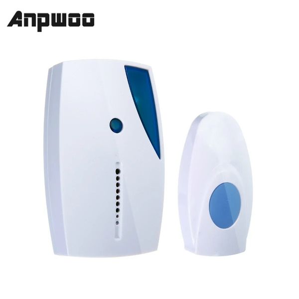 Anpwoo 36 Tune Chimes Songs wasserdichte LED Wireless Türklingel Fernbedienungstür Glocke