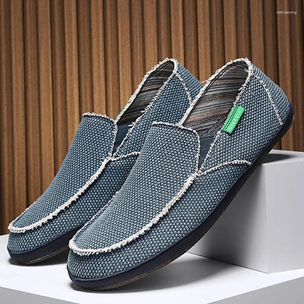 Sıradan Ayakkabı Şık Süper Hafif Erkekler Tuval Nefes Alabilir Büyük Boy Ayakkabı Açık Slip-On Zapatos De Hombre Comfort Yumuşak Sole