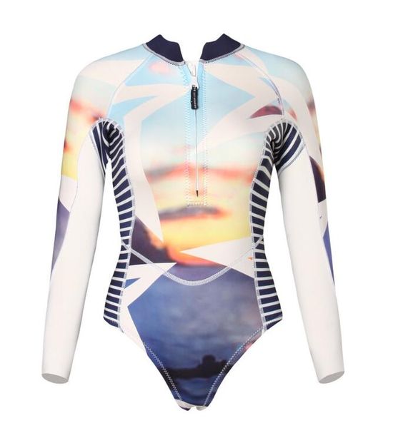 Wetsuit da 2 mm Wetsuit Women One Piece a manica lunga immersione in costume da bagno a costume da bagno