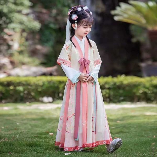 Abbigliamento etnico ragazze cinesi abiti Hanfu Kids Fotography Christmas Vintage Children Ancient Fairy Princess tradizionale cosplay per tang tradizionale