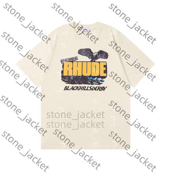 Дизайнерские рубашки Rhude Рубашка дизайнер футболка Rhude Short Math Bear Tshirt Long Letter Loak Shorts Готические футболки певцы для певцов для мужчин дизайнерская рубашка футболки 5936