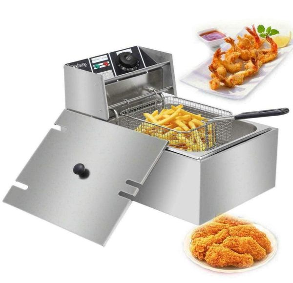 2500W 63QT6L Acciaio inossidabile Friggitore Electric Fryer Commerciale ristorante 2106264338947