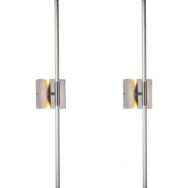 Armazena de banheiro liderada contemporânea em acabamento de níquel escovado - design minimalista elegante e elegante, perfeito para banheiros modernos - 27,8 x 4,3 x 3,4 polegadas