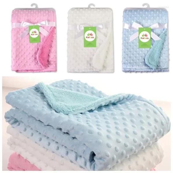 Cobertores de lã Bobertor Baby Swadling Born Winter Bedding Solid Sold Conjunto de algodão Quilt Infant Swaddle Wrap 102 76cm