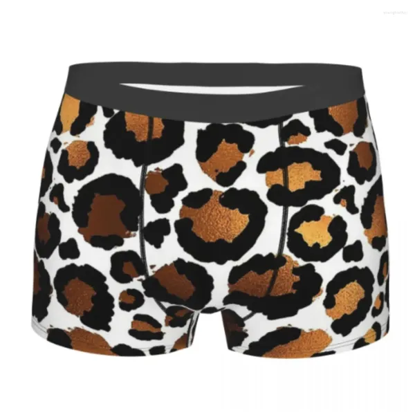 Underpants Cheetah Leopard Stampa Safari Simulazione della pelle animale Simulazione Homme Mutandine da uomo Shorts Shorts Shorts Slip