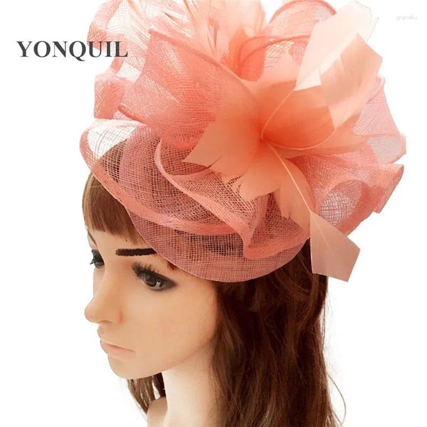 Boinas Millinery Fascinator Headwear Feather Frower Party Show acessórios de cabelo Cappotel Hat Perfct Color MyQ109