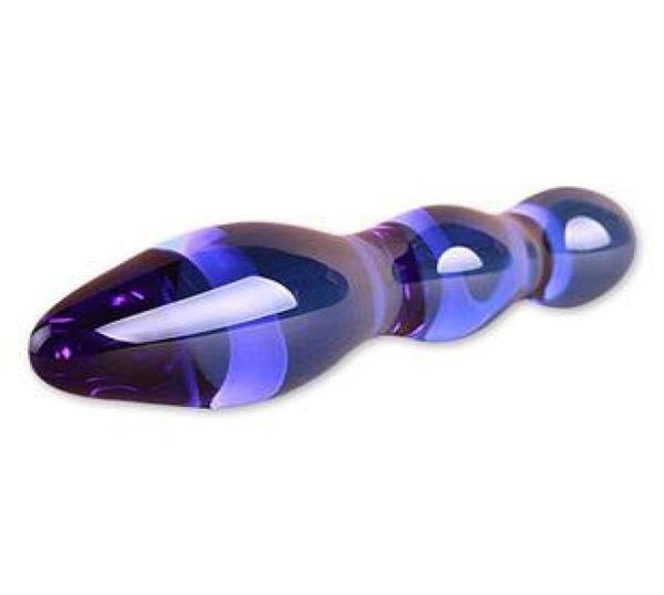 Pyrex Sexty Anal Minchas plugues brinquedos sexuais para mulheres Massageador de cristal para fêmea se sexy azul cor vidro de vidro pênis do5015192