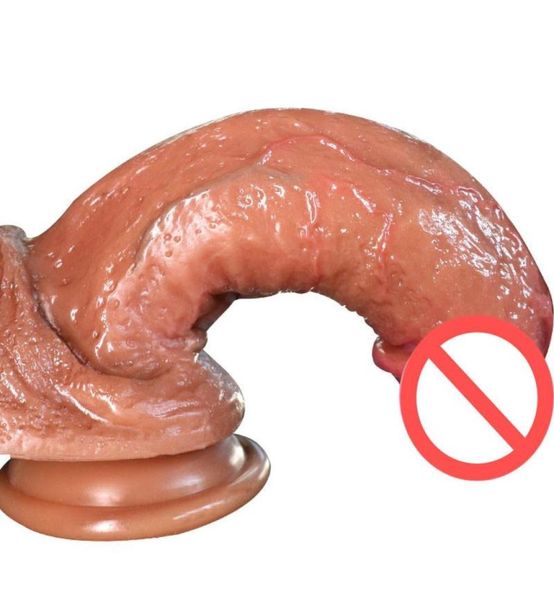Многоразмерный супер реалистичный дилдо мягкий жидкий силиконовый пенис с всасывающей чашкой женской мастурбации для взрослых секс -игрушек для женщин 4038943