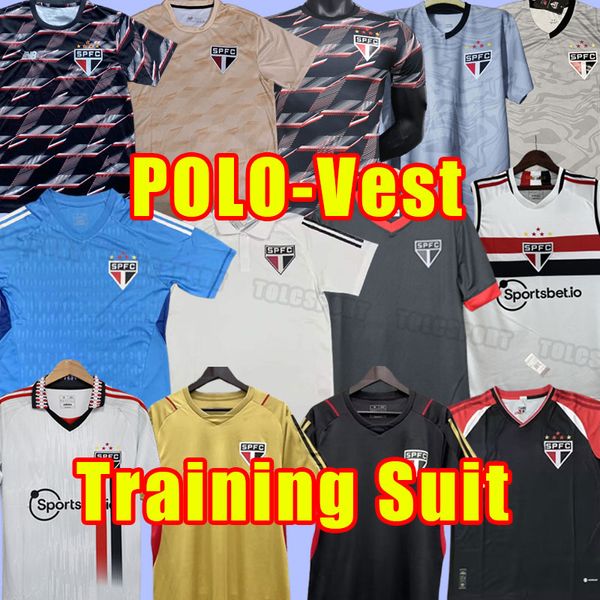 2023 2024 Jerses de futebol de São Paulo Luciano Miranda Rafinha J.Calleri Eder Luciano Alisson Nikao Gabriel G.Sara Futebol Men Golheeper Vest Polo Polo Polo Polo Polo Polo Polo Polo