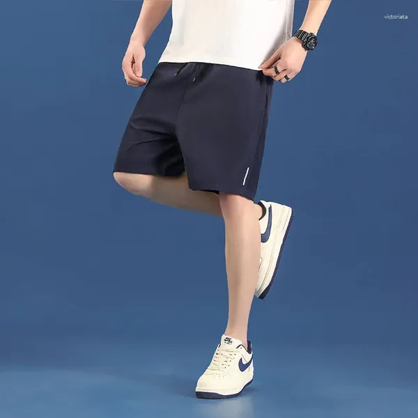 Pantaloncini da uomo M-8xl Summer Ice Silk Pants Sports Assicamento traspirato Micro Elastico a quattro laterali per uomini