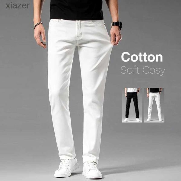 Herren Jeans Klassiker Stil Sommer Herren Schlanke Fit White Jeans hochwertige Business Fashion Cotton Stretch Denim Pants Brand Hoseswx