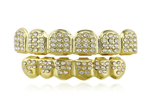 griglie per esterni a gas grillz body dental gioielli hip hop hip hop a ghiaccio di diamanti cz top sier hiphop gioielli hiphop denti dorati strass topb3057534