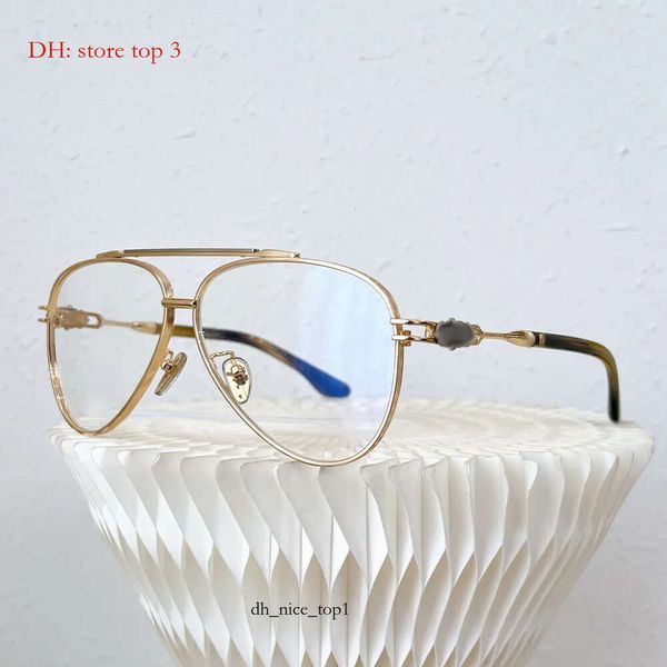 Óculos ópticos de luxur óculos de sol masculinos cromados femininos com óculos de sol Ultralight titânio moldura heav metal rock punk espelho de escultura na perna Technolog