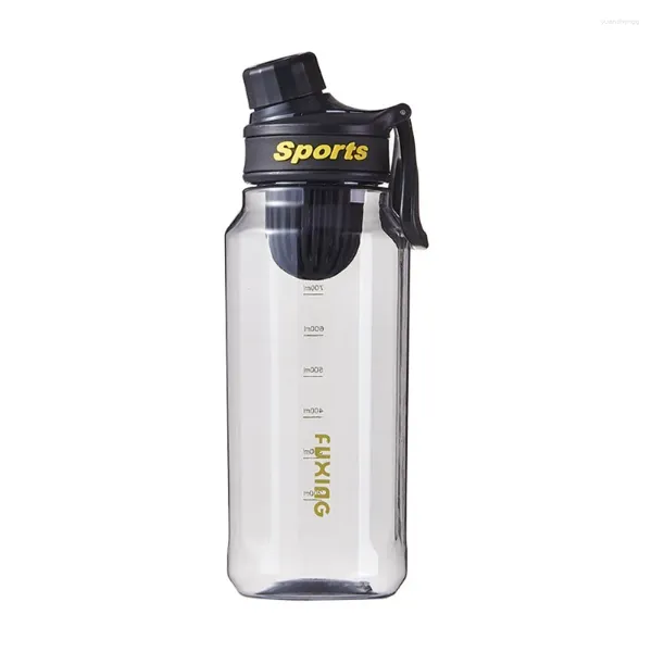 Garrafas de água transparentes com xícara de bebida portátil Anti-Drop Sports Sports Bottle Tea Partion à prova de vazamento portátil à prova de vazamento