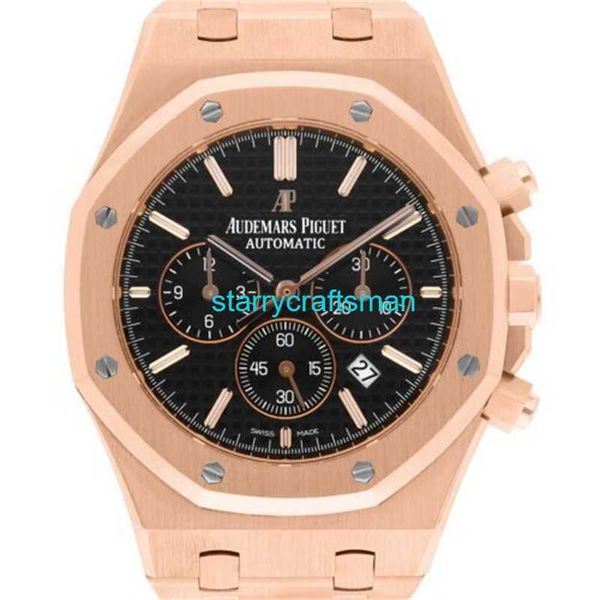 Orologi di lusso APS Factory Audemar Pigue Royal Oak Time Watch Rose Gold Black Mens Watch 26320or Oo.1220or.01 STLL