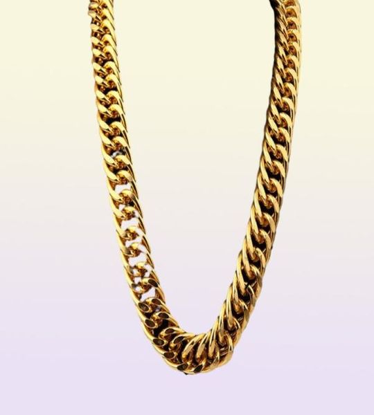 LQL ALUMINUM 18K Gold oro extracoarse 26 cm Esagerato catene lunghe collana hip hop hip hop hipster maschi catene 33715168527