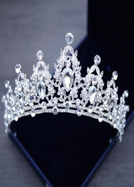 Princesa elegante coreana Crystal Tiaras coroas da cabeça Big Rhinestone Love Prom Crown Party Accessories Diadem Hair Jewelry New7598737