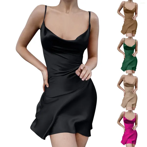 Vestidos casuais SUSPENDIMENTO DE VERDO DE VESTIMENTO DE PCOLO DE CLARO DE MULHERES DE SUMPLEIRO Feminino Vestidos elegantes de Fiesta