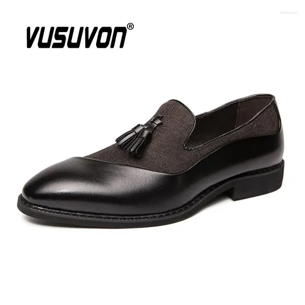 Lässige Schuhe Fashion Männer Quaste Slipper Kleider italienisch Stil Büro formelle echte Kuhlederspitze Zehen-Slipper-Größe 38-48