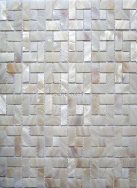 Papéis de parede Mãe natural de mosaico de pérolas para decoração caseira backsplash e banheiro parede de 1 metro quadrado AL1045683740