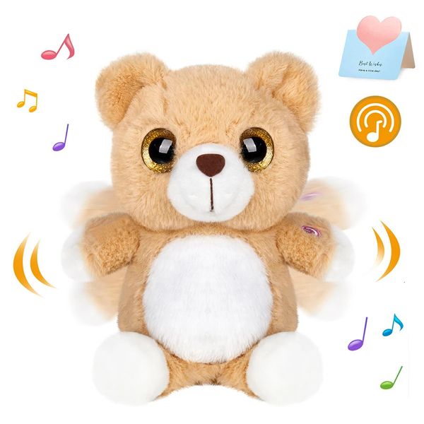 Música macia de 11 polegadas Princho de boneca Brinquedo Big Growing Diamond Eye Throwing Algodão Preenchido com Urso Presente de Aniversário 240428