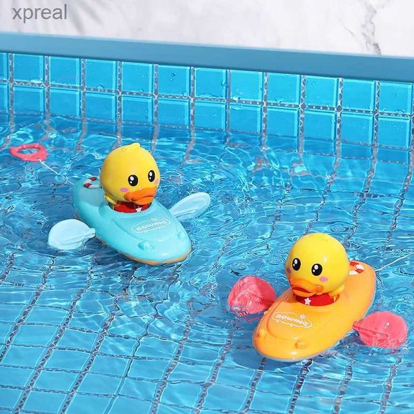 Banyo oyuncakları çocuk banyo su oyuncak zincir kürek yüzen yüzer karikatür ördek bebek erken eğitim banyo plaj hediyewx
