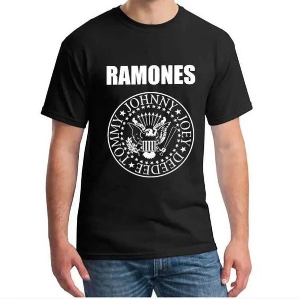 Camisetas masculinas fghfg feminino fghfg ramone selo gráfico feminino t-shirt punk rock fghfg florest hills álbum unissex masculina mulher camiseta 65071 t240425