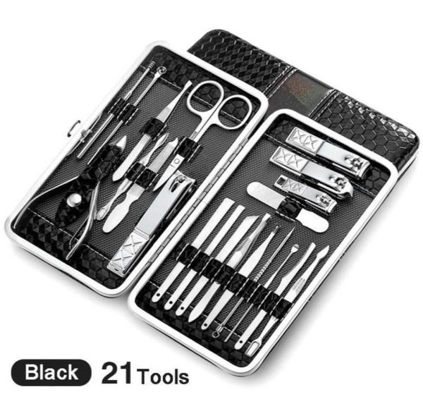 21 in 1 set di manicure in acciaio inossidabile kit per unghie professionale di strumenti di pedicure unghie Cuccioli di clipper per le dita della punta di dito72016769648