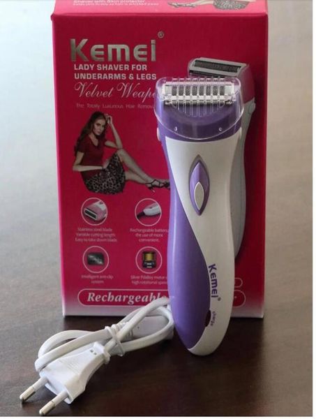 Apenas 220V plugue da UE Plugue à prova d'água Os barbeadores recarregáveis de barbear elétrica feminina Remoção Mulheres Epilador Cabelo Clipper Trimmer1068279