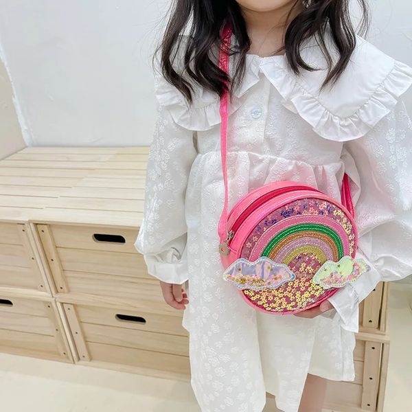 Корейская версия лазерной круглой сумки детская детская мультипликация радужная радужная скин