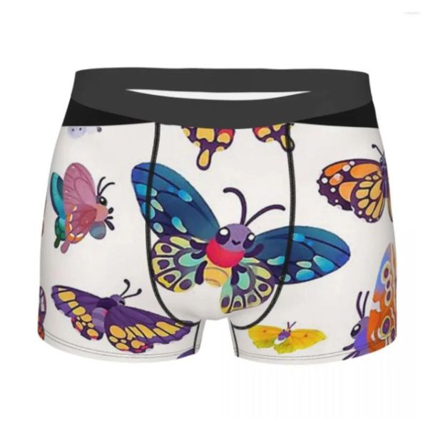 Mustrantas Butterflies Dia Butterfls Bright Chibi Mini Cotton calcies Man Rouphe Ventilate Shorts Boxer Briefs