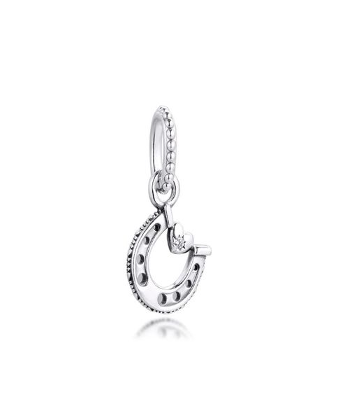 Viel Glück Horseshoe Dangle Charms 925 Sterling Silber Perlen Fit Armband Halsketten Charme Perlen Anhänger für Schmuck DIY MACHEN 79915035871