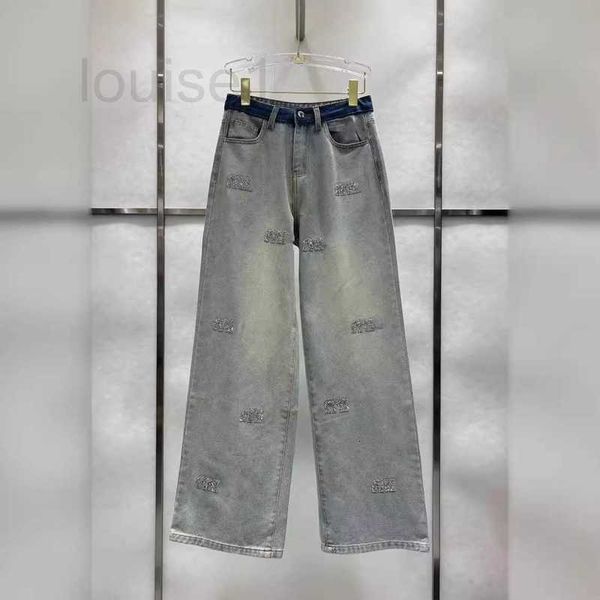 Damen -Jeans -Designer -Marke für Frauen im Frühjahr/Sommer 2024 der M -Familie, neue Vintage Heavy Industry Vielseitige Weitbeinhose SPE3