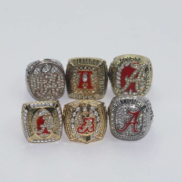 Band Rings 6 NCAA University of Alabama Red Tide University Championship Set Box K8XF