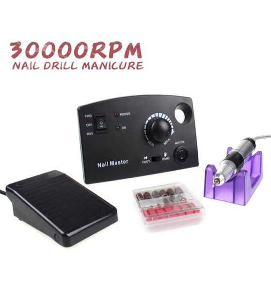 Whole30000 RPM Drill de unhas elétricas Pro White Black Diamond Brill Drill Machone Maniere and Pedicure Drill Polish para gel 3634418