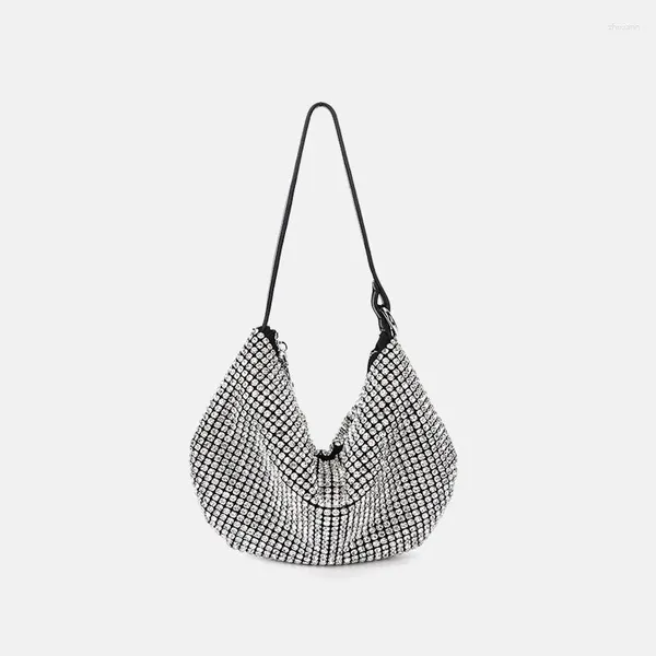 Bag hobo tasarım lüks kadınlar kristal elmas çanta zinciri omuz crossbody soho disko yaz 2024 için