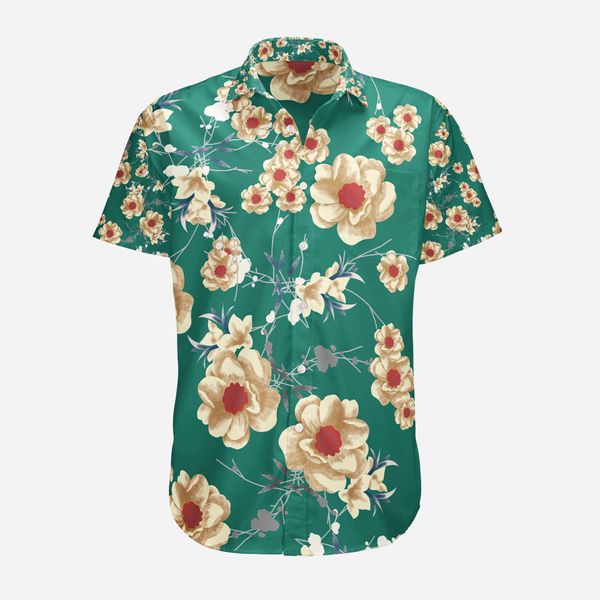 Herren Mode Blumendruck Hemden Casual Button Down Kurzarm Hawaiian Hemd Anzüge Sommer Beach Designer-Hemd M-3xl 3xl Plus Size Bluse Tops T-Shirt