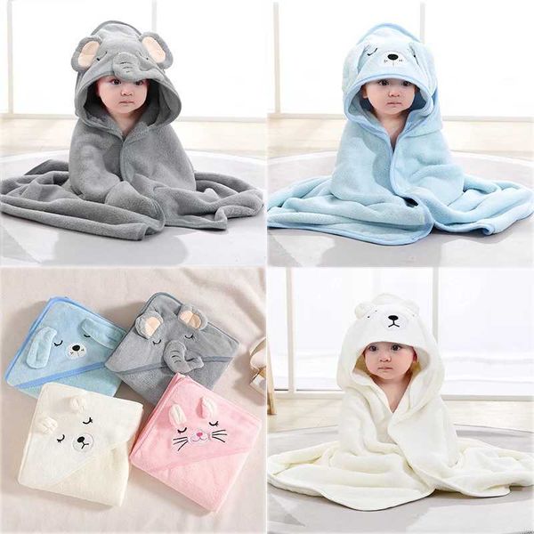 Asciugamani abiti da cartone animato asciugamano da bagno per bambini da bagno neonato ragazzo imballaggio coperta assorbente asciugamano da bagno per bambini asciugamano da bagno in velluto corallo 0-12 mesil2404