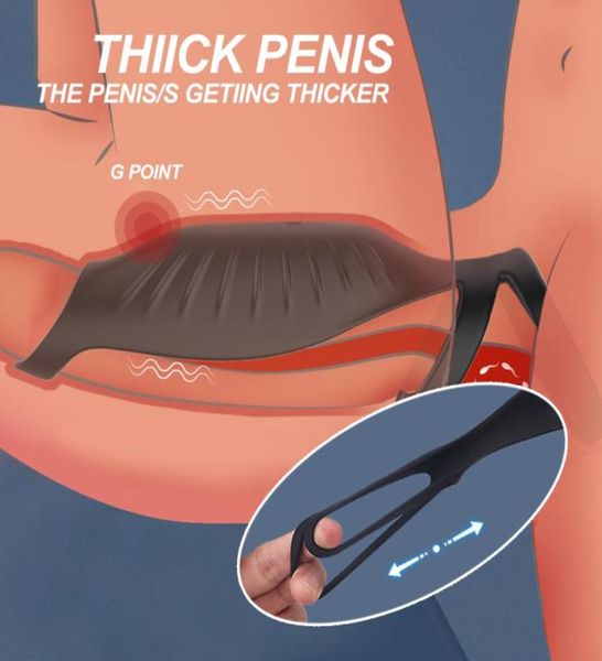 Vibração de brinquedos sexy de manga de pênis de penetração dupla para casais na alça dos anéis Ejaculação ONLARGEMENT Vagina6678078