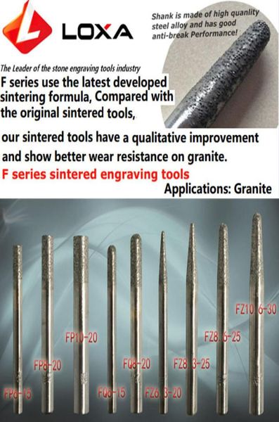 Loxa Fseires Sinterited Diamond Tools Strumento di macinazione diamante CNC Bit di incisione per intaglio Strumento di fresatura di ghisa 55570425